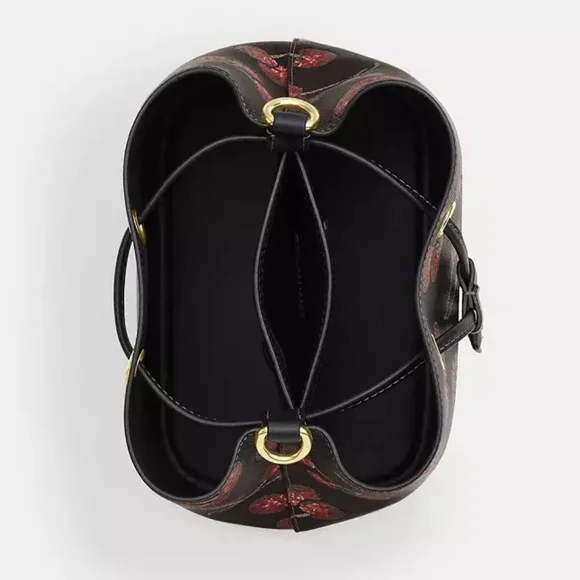 🍒 COACH Rowan Bucket Bag & Rowan Charm w/Sequin Cherry Print - Picture 7 of 14